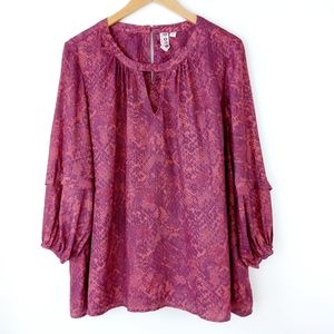 Dolan Snake Print Blouse Size 2X